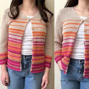 Vintage Northern Reflections Button Front Cardigan Size Small